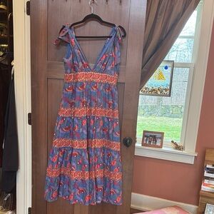 House of Harlow 1960 Vibrant Blue and Red Maxi Dress